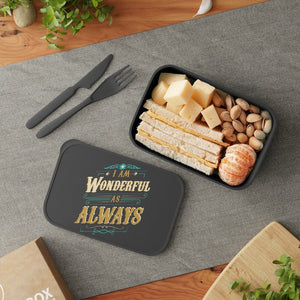 I Am Wonderful As Always PLA Bento Box with Band and Utensils - David's Brand
