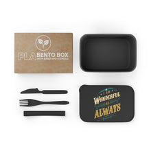 Load image into Gallery viewer, I Am Wonderful As Always PLA Bento Box with Band and Utensils - David&#39;s Brand