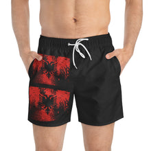 Load image into Gallery viewer, Albanian Flag Swim Trunks - David&#39;s Brand