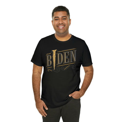 Screw Biden in Vintage Typography with a darker Screw Design Short Sleeve Tee - David's Brand