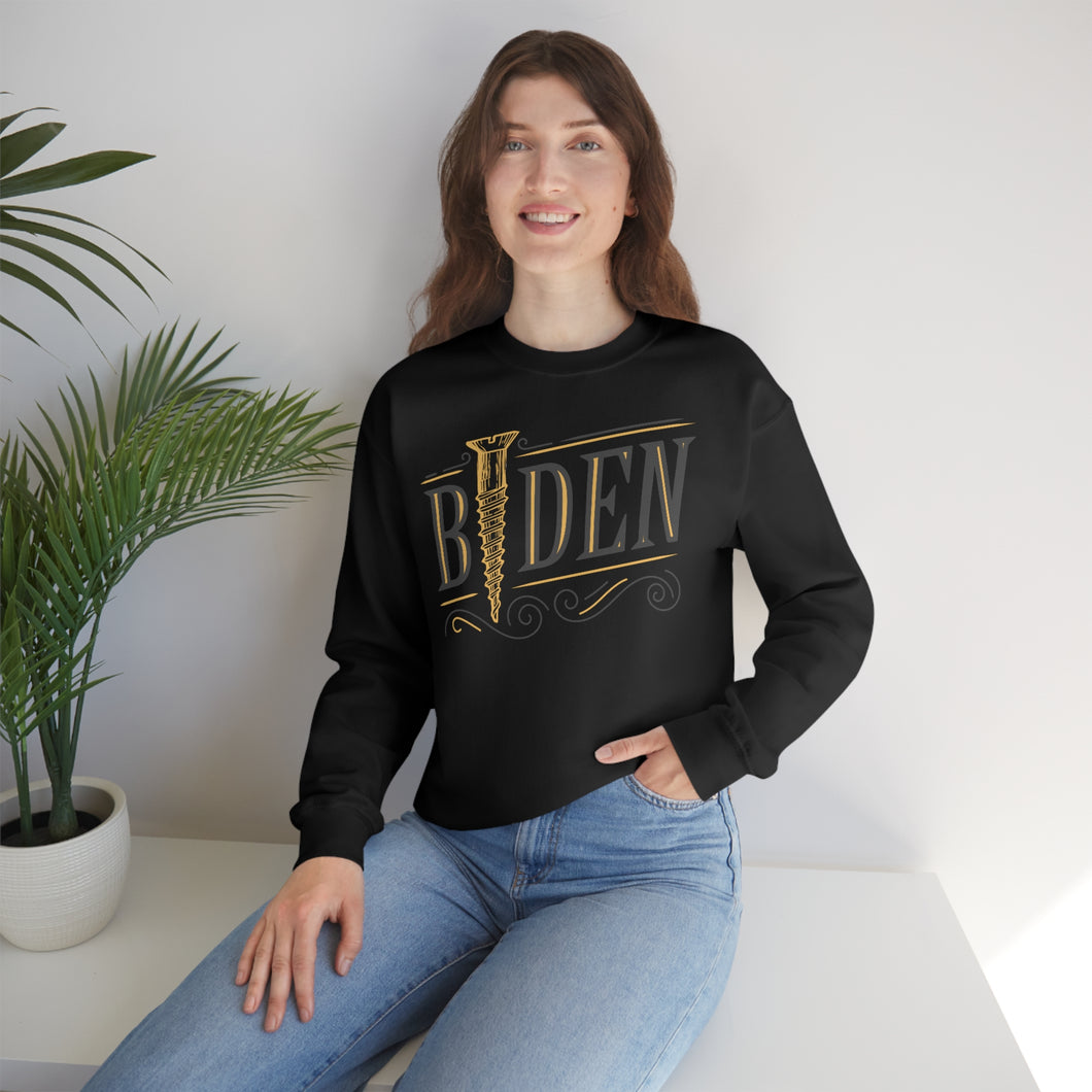 Screw Biden Vintage Typography Crewneck Sweatshirt