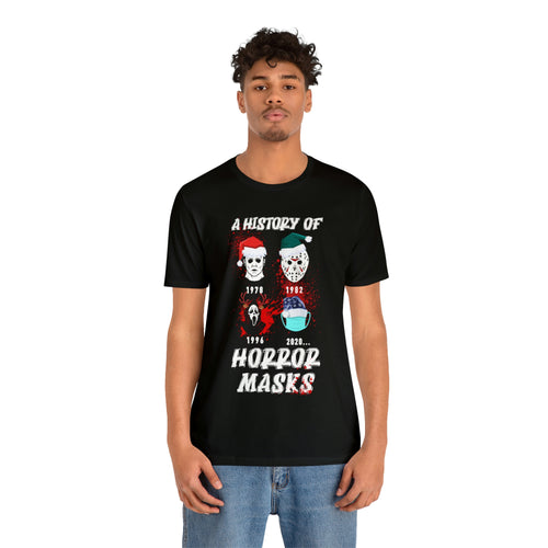 History of Horror Masks Christmas Edition Short Sleeve Tee - David's Brand