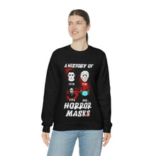 Load image into Gallery viewer, History of Horror Masks Crewneck Sweatshirt - David&#39;s Brand