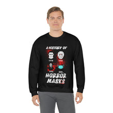 Load image into Gallery viewer, History of Horror Masks Crewneck Sweatshirt - David&#39;s Brand