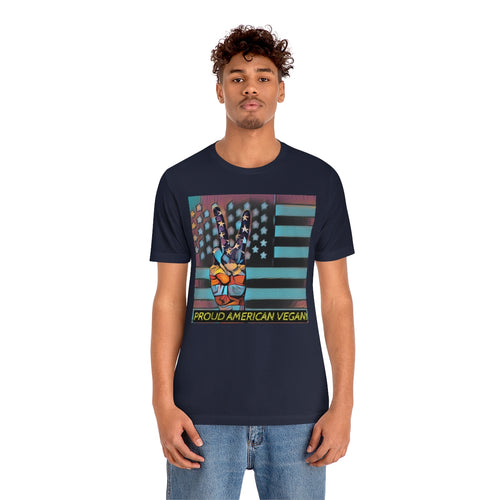 Proud American Vegan! 3 Short Sleeve Tee - David's Brand