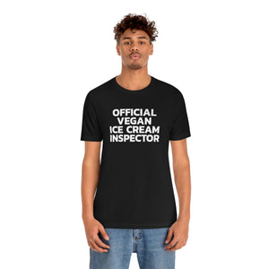Official Vegan Ice Cream Inspector Short Sleeve Tee